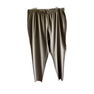 Lafayette 148 New York Taupe Pull On Pants Size XXL Pockets Tuxedo Stripe Jogger